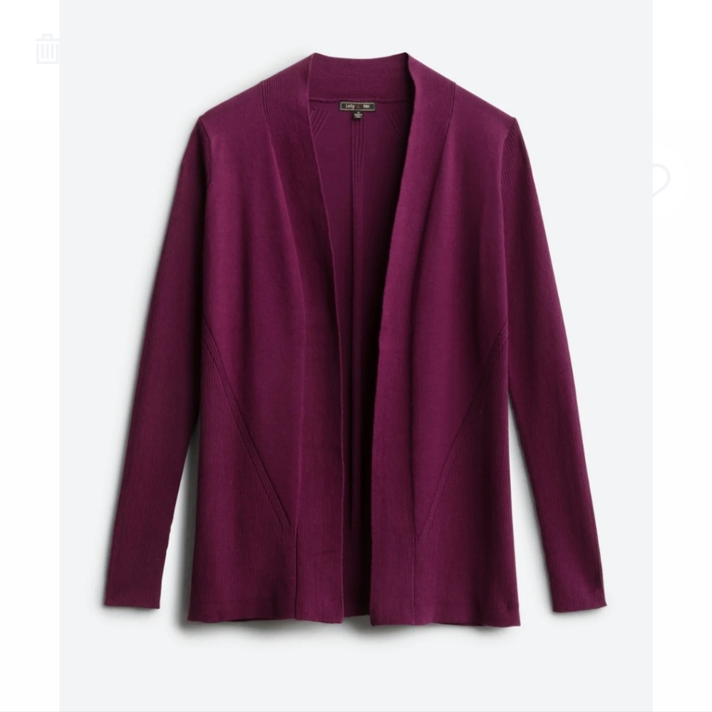 LETY & ME Oaklyn Lightweight Ribbed Sleeve Cardigan